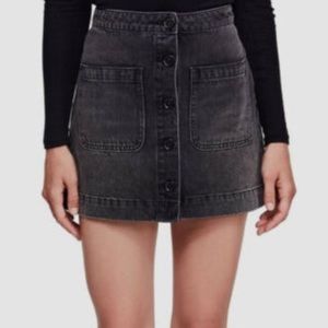 FREE PEOPLE Black Denim Mini Skirt Size 24